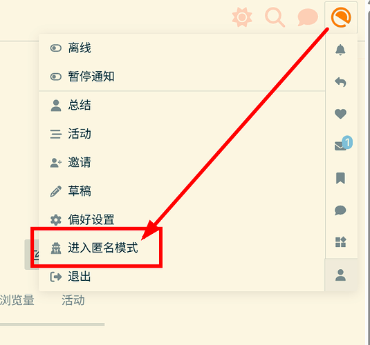 进入匿名模式